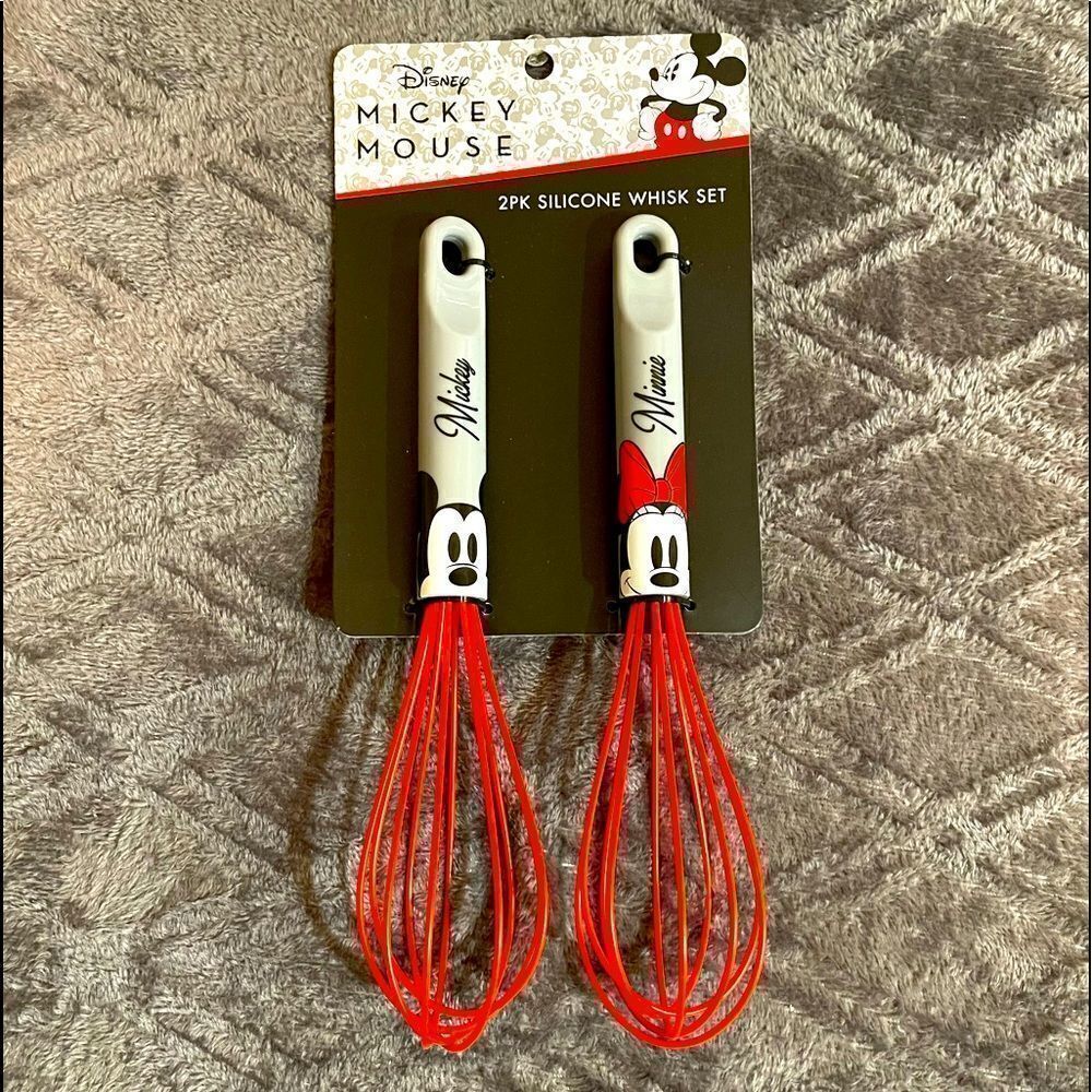 Disney Mickey & Minnie set of 2 silicone whisk NWT